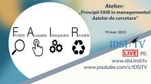 19.05.2022, 10:00 Atelier - Principii FAIR în managementul datelor de cercetare